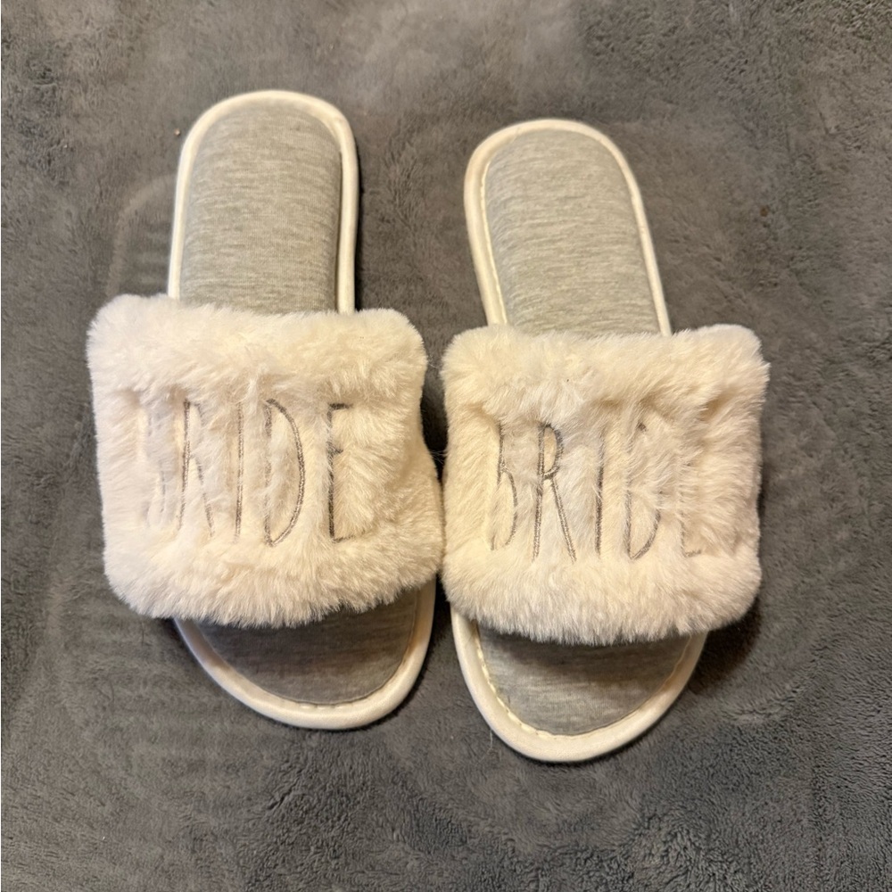 Rae Dunn Bride Fuzzy Slippers